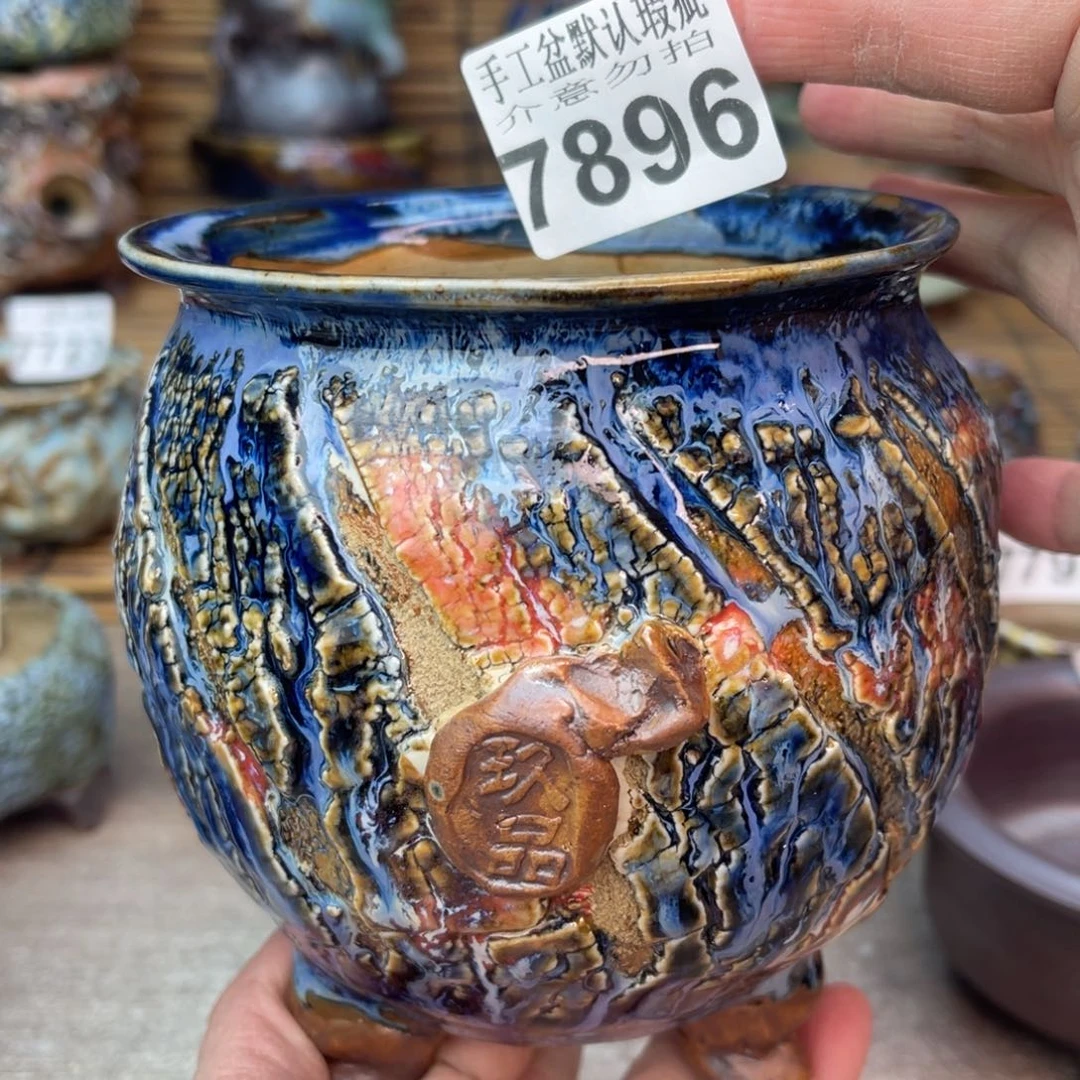 手工花盆默认瑕疵完美者勿拍