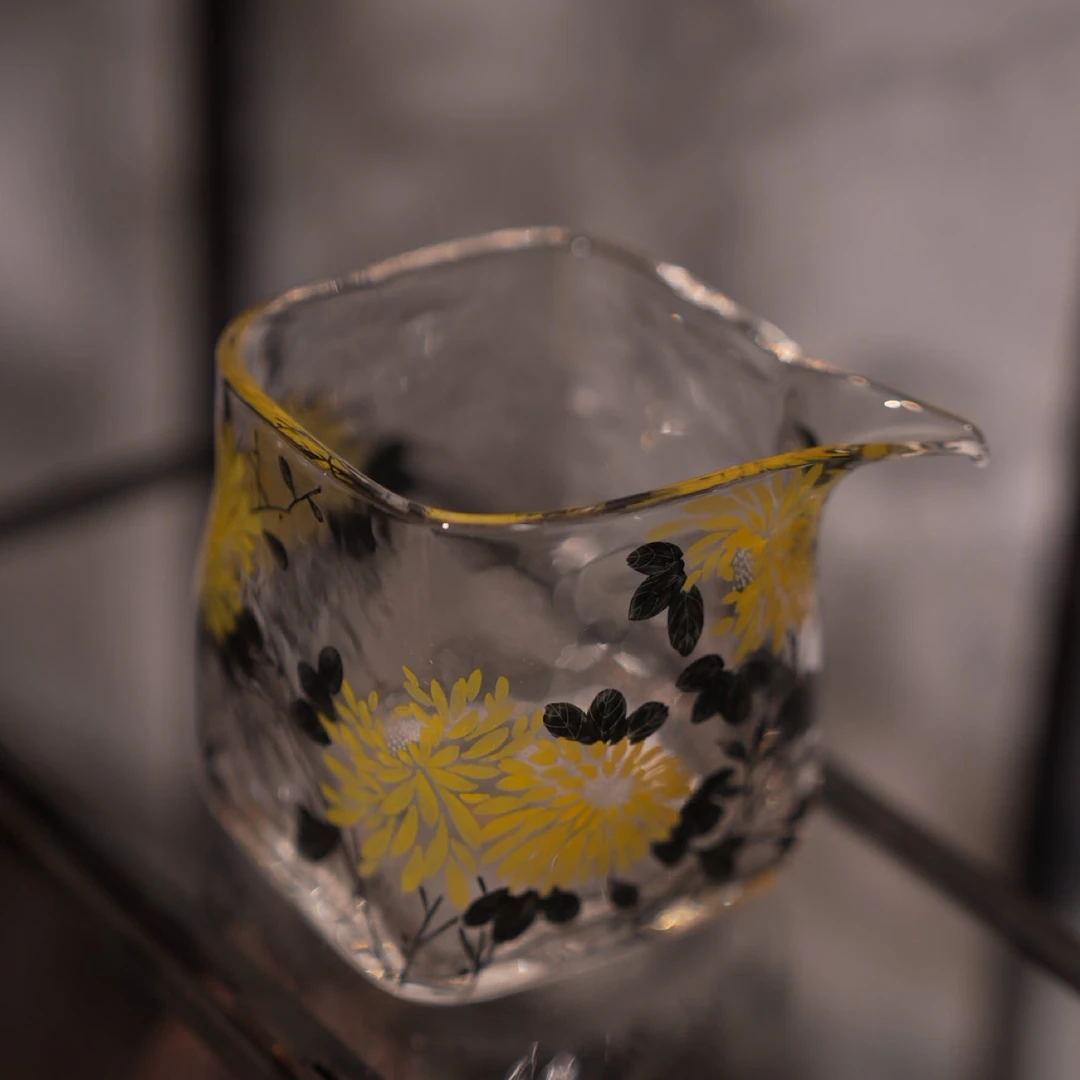 【星星】物肆——菊花锤纹手绘公道杯200cc