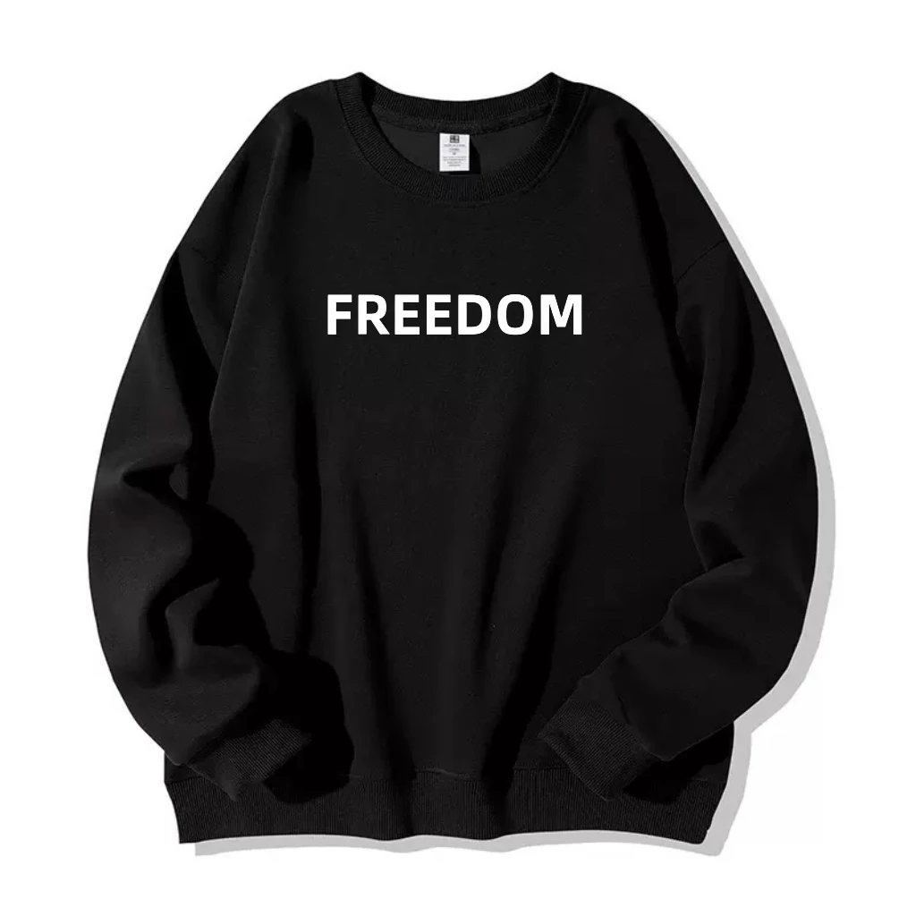 【两件装】春秋情侣装美式卫衣圆领印花透字母印花简约秋冬长袖厚棉