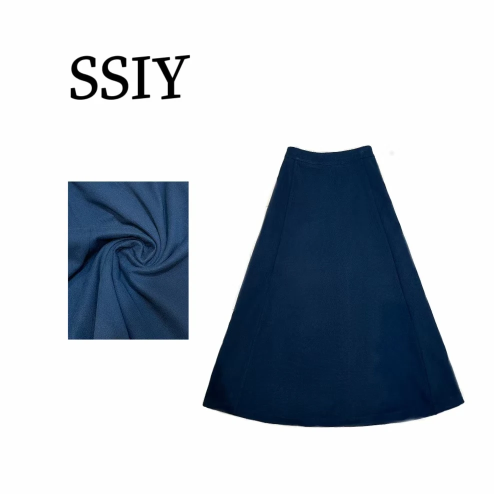 （SSIY）高级感加厚呢子半身裙女春秋长裙高腰显瘦a字包臀裙-2