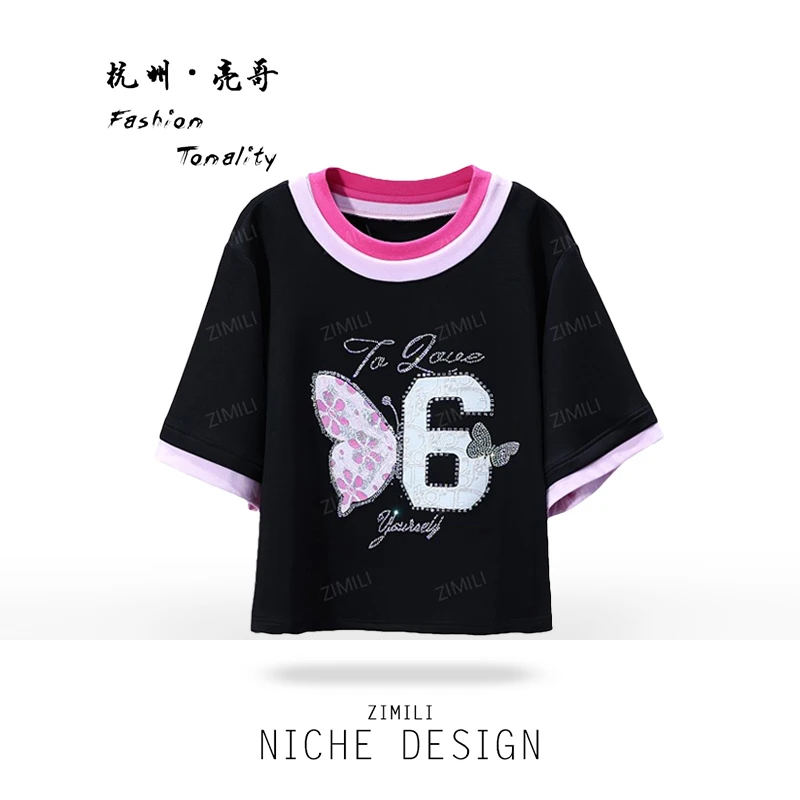 【亮哥女装】2025新品《冷美感不失随性》绅士黑欧版短袖6888-B7