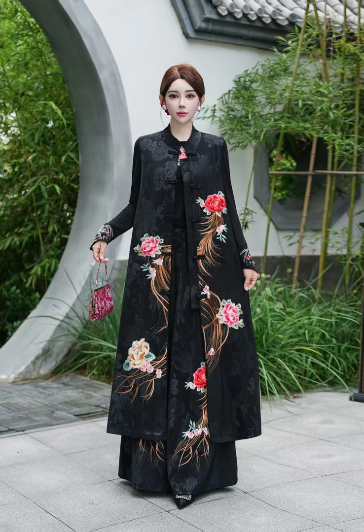 976新中式长袖刺绣短马甲民族风