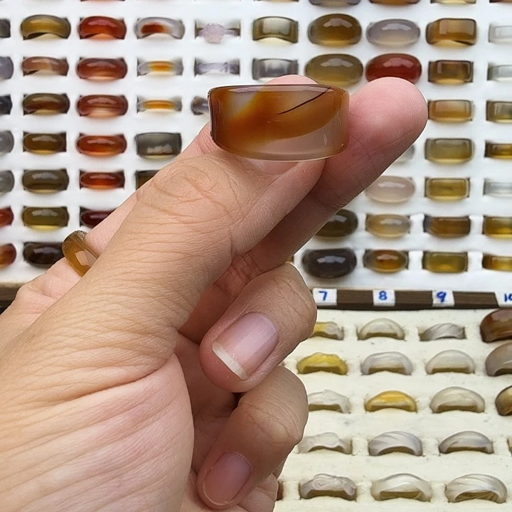 玛瑙/玉髓未镶嵌戒圈18/19圈福利