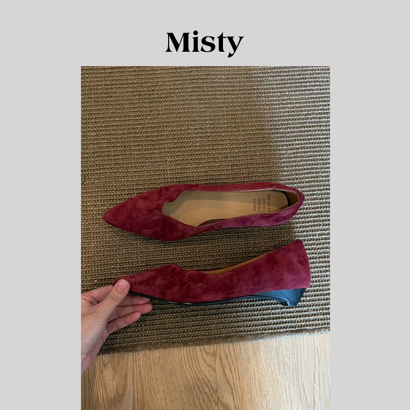 Misty雾屿女鞋|34-40码|2.5cm|2025爆款反绒气质平跟百搭浅口单鞋