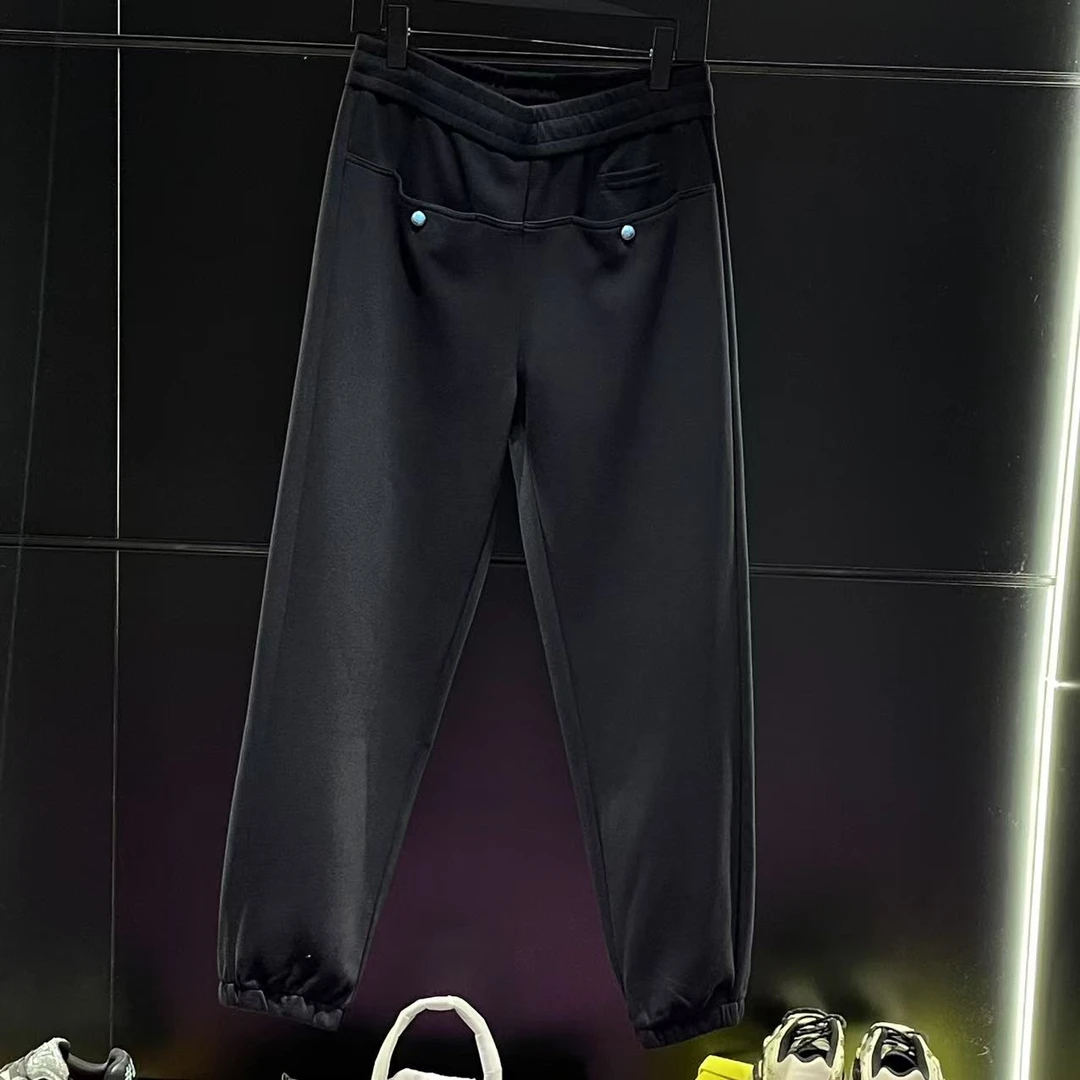 【TIME BOKAN】男士春季新款时尚轻奢百搭潮流绿松石款休闲裤77218