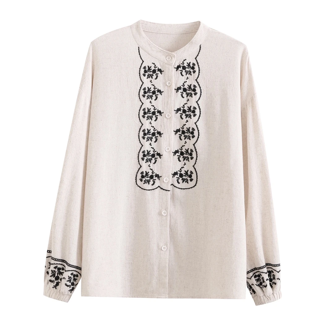 新中式国风女装春季新款高品质重工刺绣上衣时尚高贵减龄文艺女装