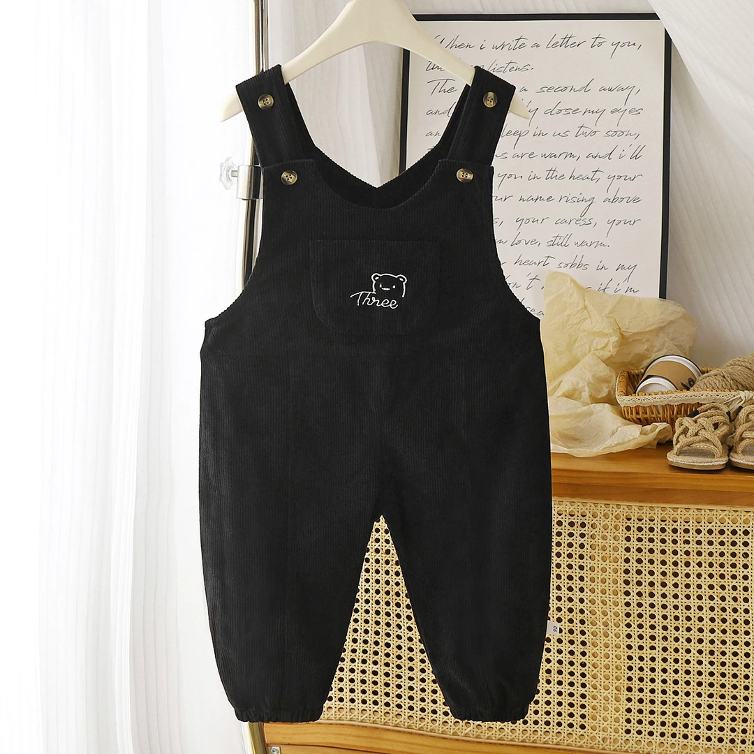 婴幼儿休闲裤时尚春秋季双层两用裆背带裤