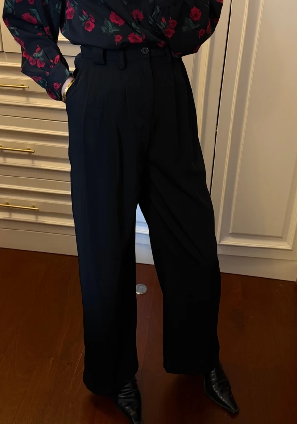 阔腿裤春秋季女装新款直筒显瘦高腰垂感拖地西装裤乌市包邮发