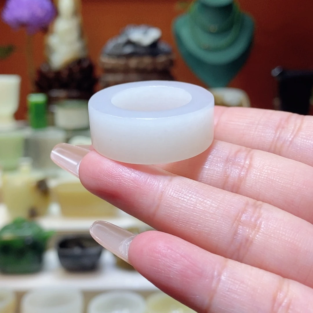 未镶嵌和田玉把件新疆和田玉白玉宽戒20.6mm