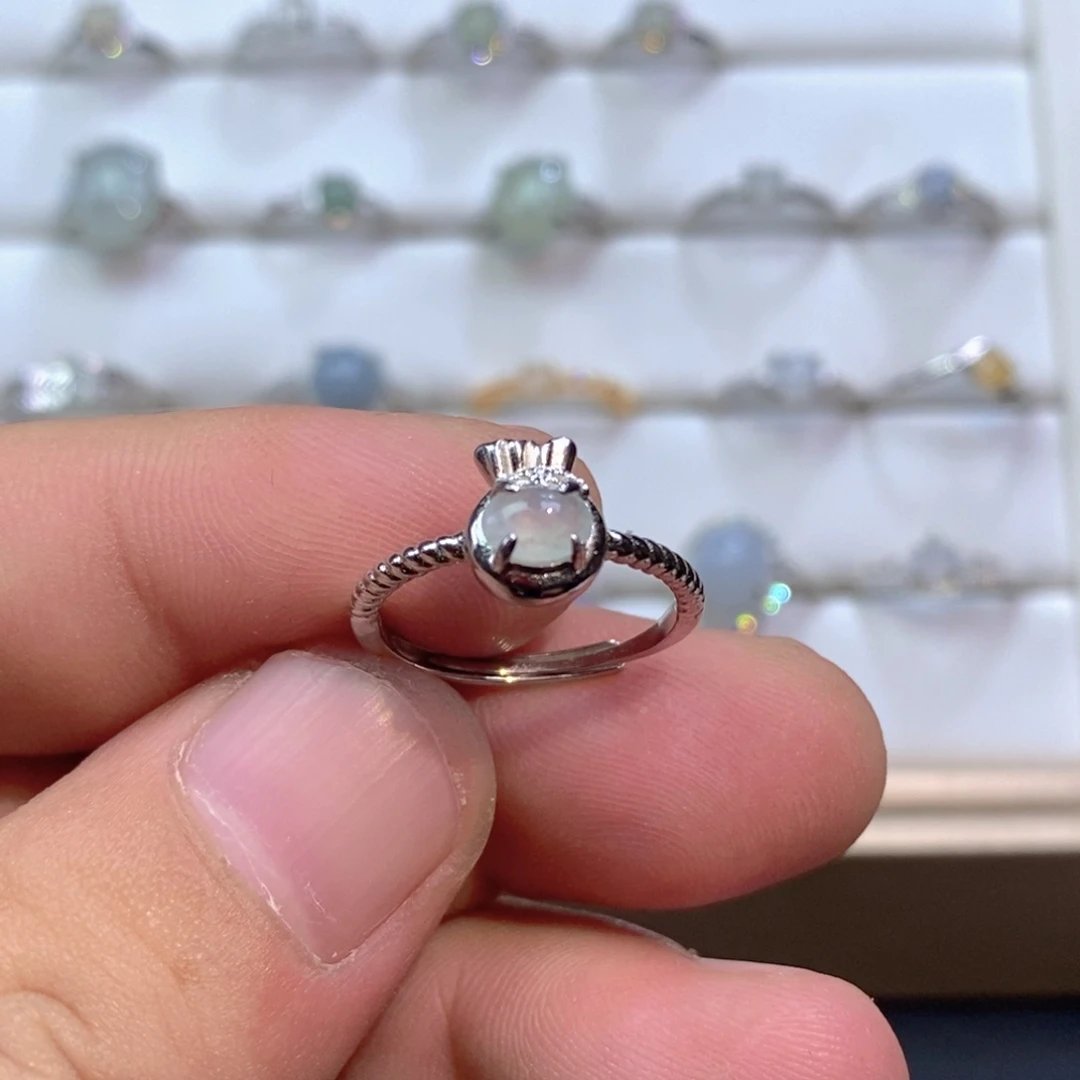 翡翠银S925镶嵌戒指