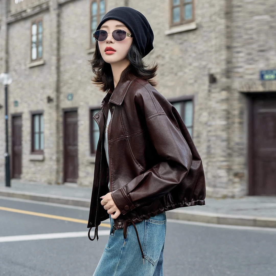 2025超火外套皮衣女美拉德皮衣美式皮夹克早秋高级感二八月pu外套