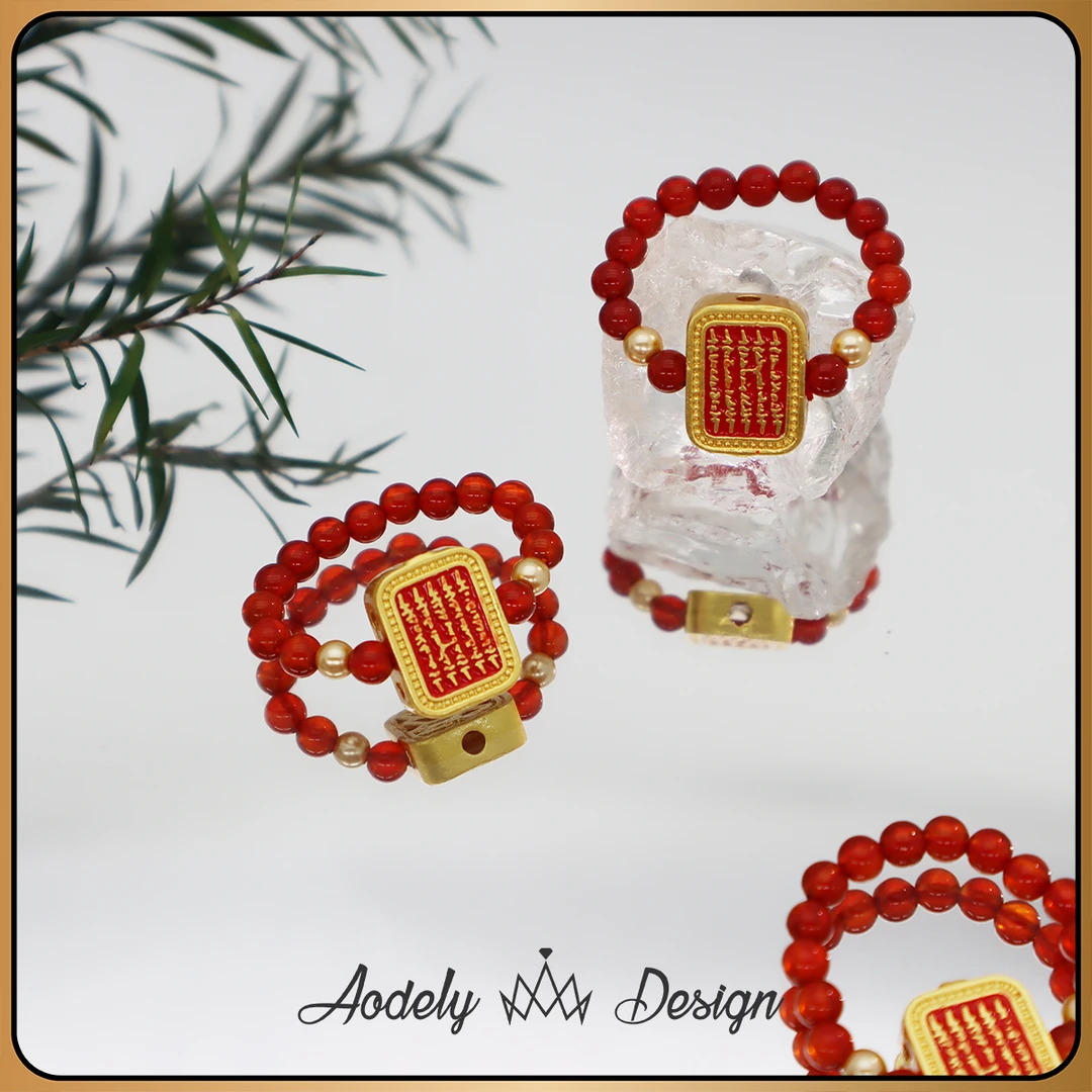 红玛瑙戒指设计师手工弹力戒环发一个J-513