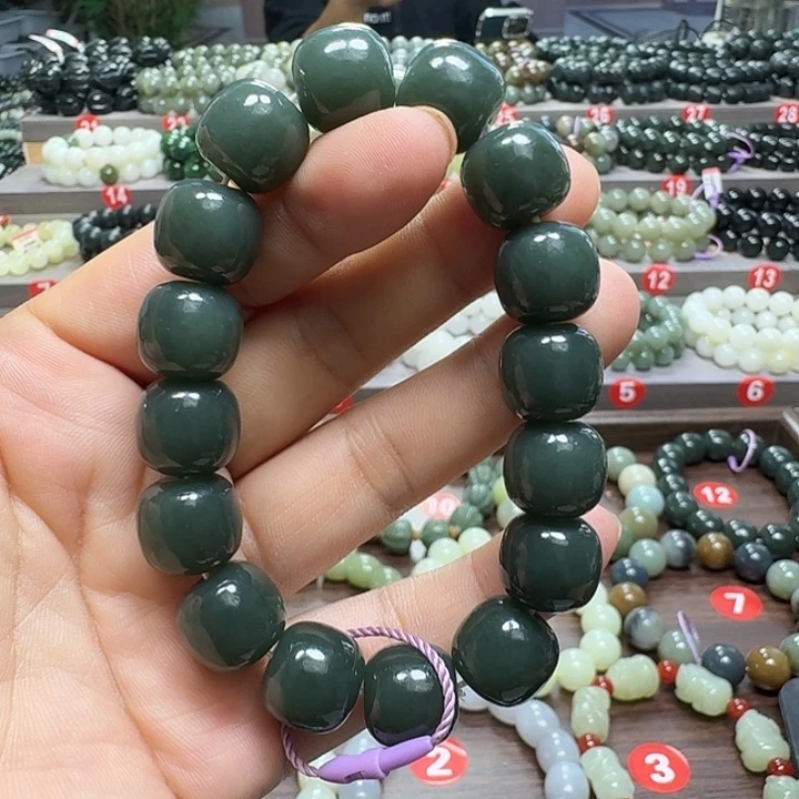 未镶嵌手链和田玉新疆且末蓝老型卡14