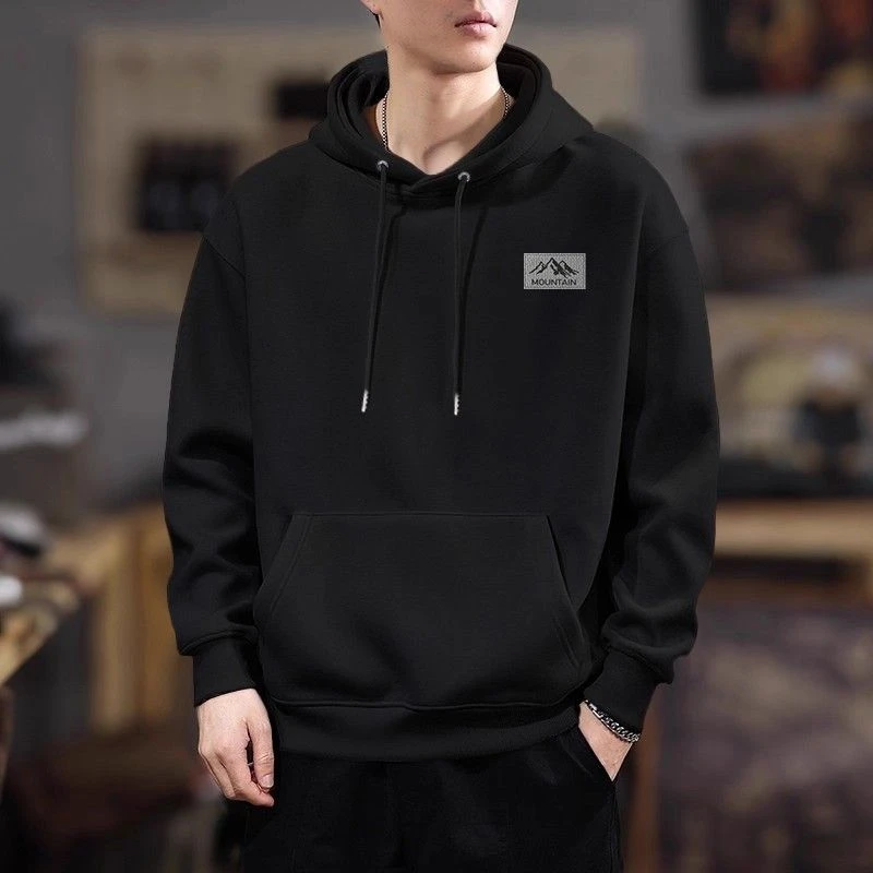 纯棉连帽卫衣男春秋季美式潮牌重磅外套复古宽松休闲情侣长袖帽衫