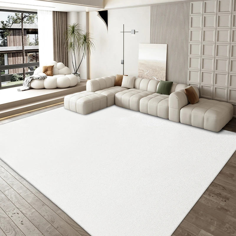 防水防污地毯客厅奶油风米白纯色沙发毯卧室免洗可擦轻奢高级地毯