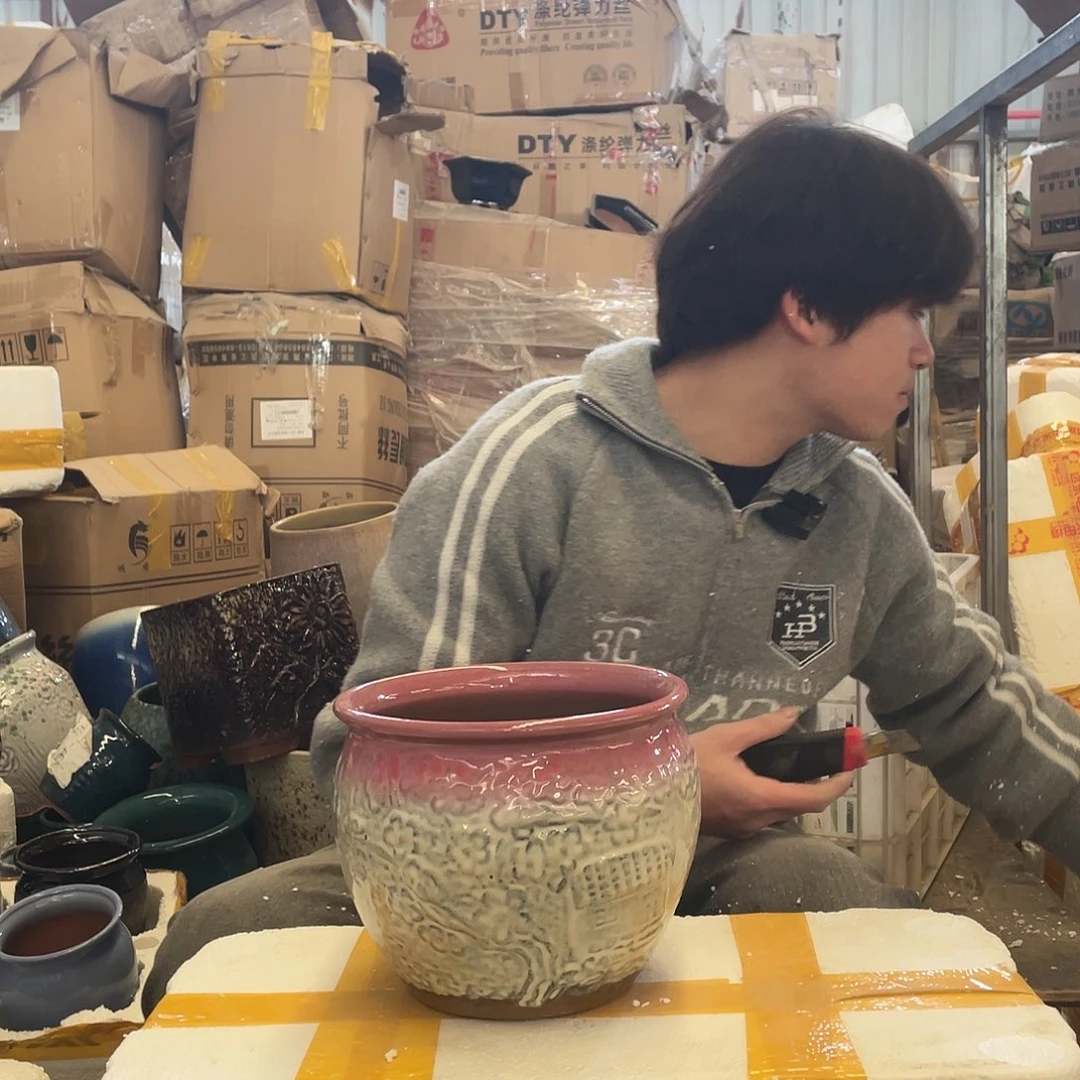 红陶宜兴紫砂花盆