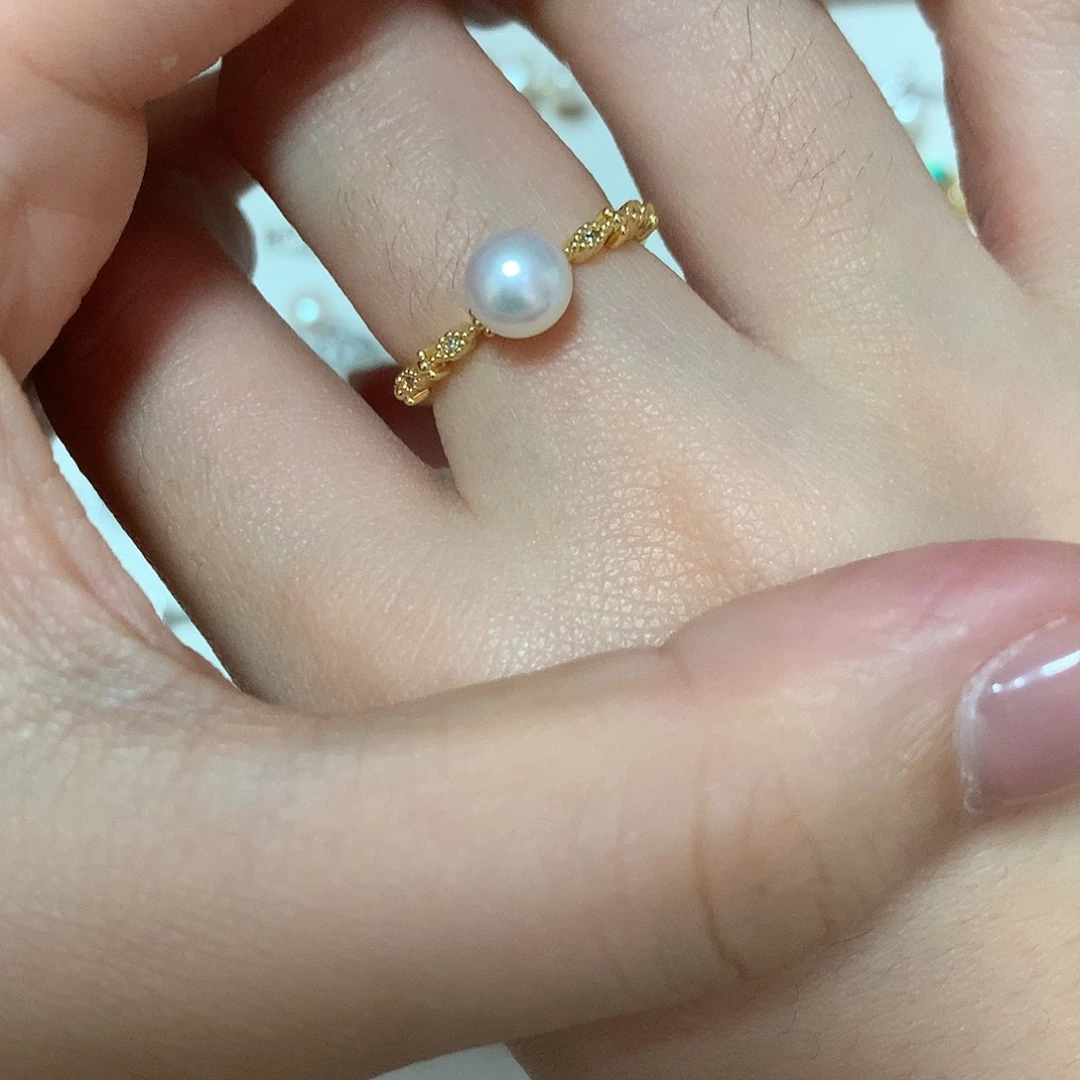 淡水珍珠戒指合金