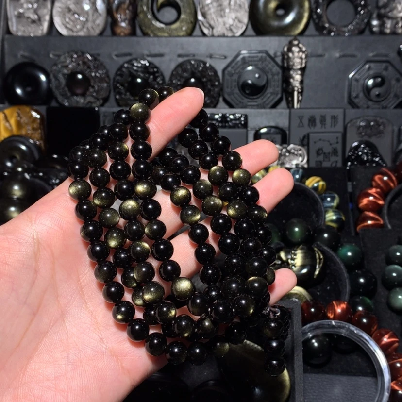 【闪购商品】黑曜岩未镶嵌手链浮**梦