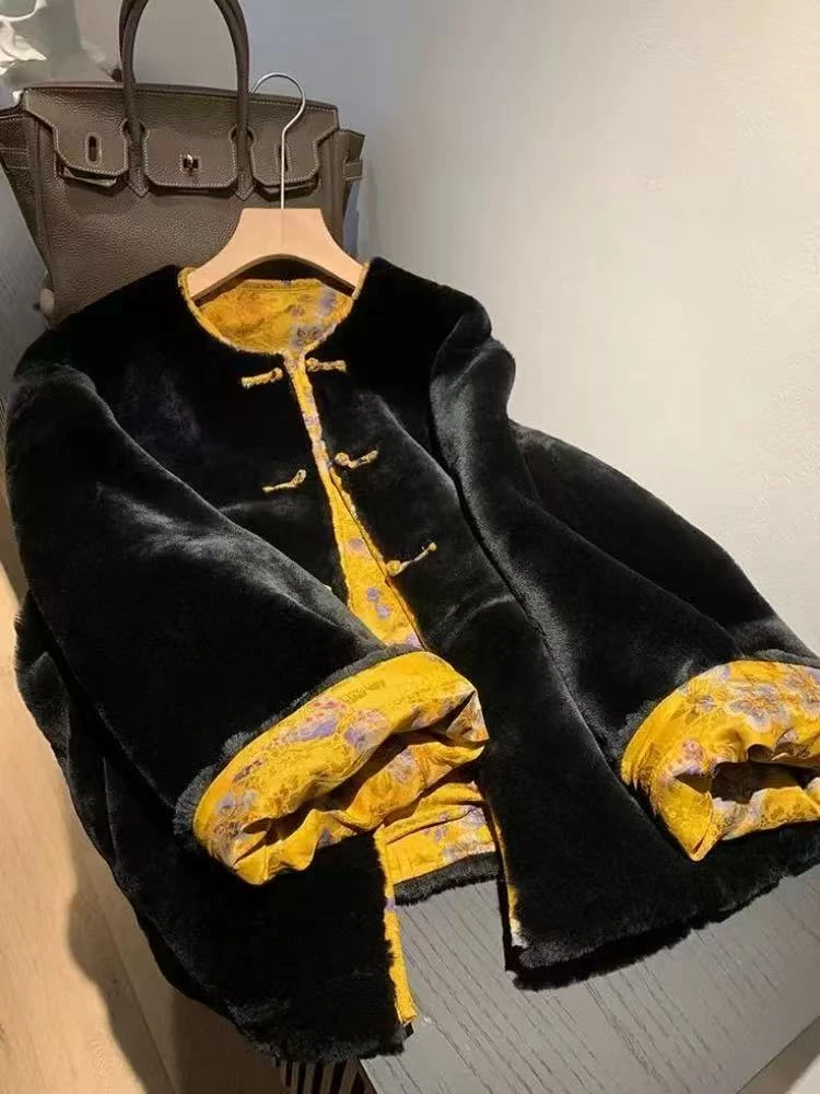 常规款立领厚款上衣中国风民族风唐装提花双面中式