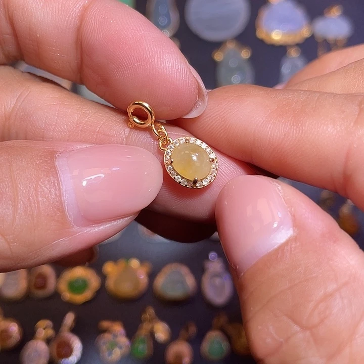 翡翠银S925镶嵌颈饰