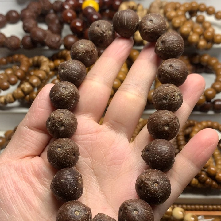 紫金鼠手串17mm红皮老料包子鼠矮桩正圆手持18