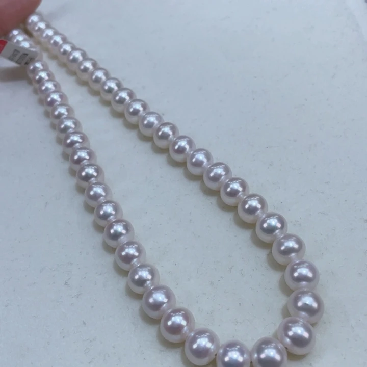 淡水珍珠8.5/9.5爆亮青粉光极强光银S925镶嵌