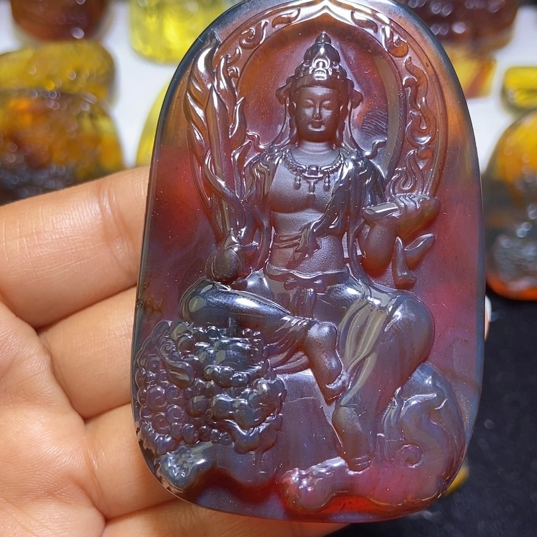 琥珀未镶嵌颈饰缅甸天然琥珀吊坠