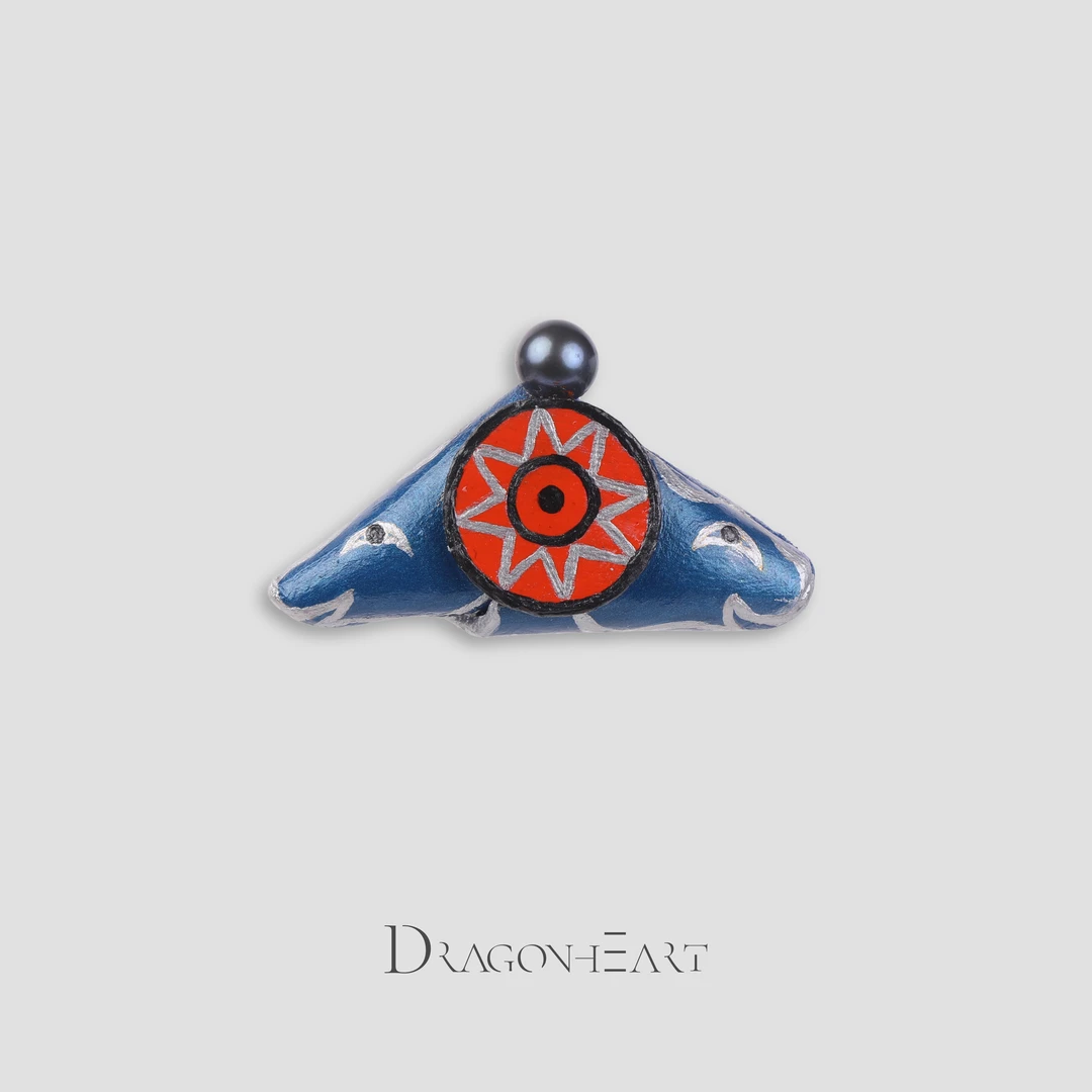 非金属皮质胸针 守中·胸针 龙心灵魂美学原创手绘牛皮饰品A2891