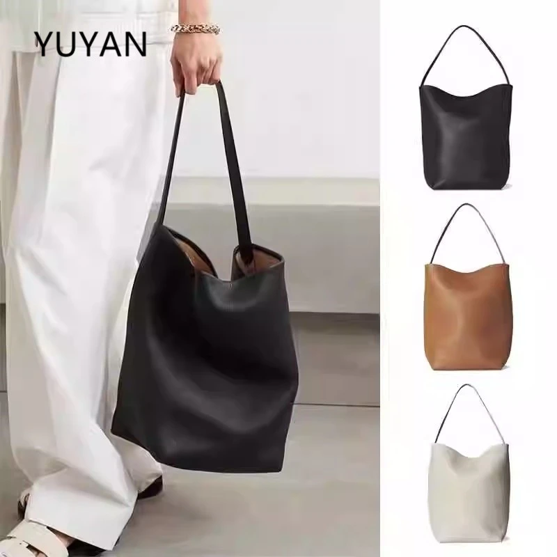 小众设计hobo水桶包大容量通勤托特包高级质感真皮单肩手提包女