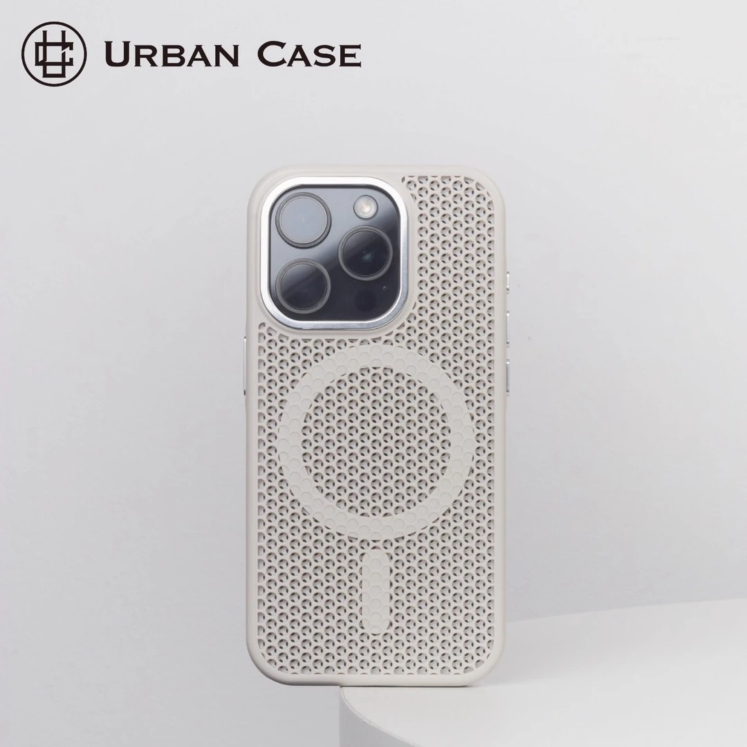 蜂窝散热网壳软壳TPU磁吸适用于iPhone17promax手机壳苹果16pro