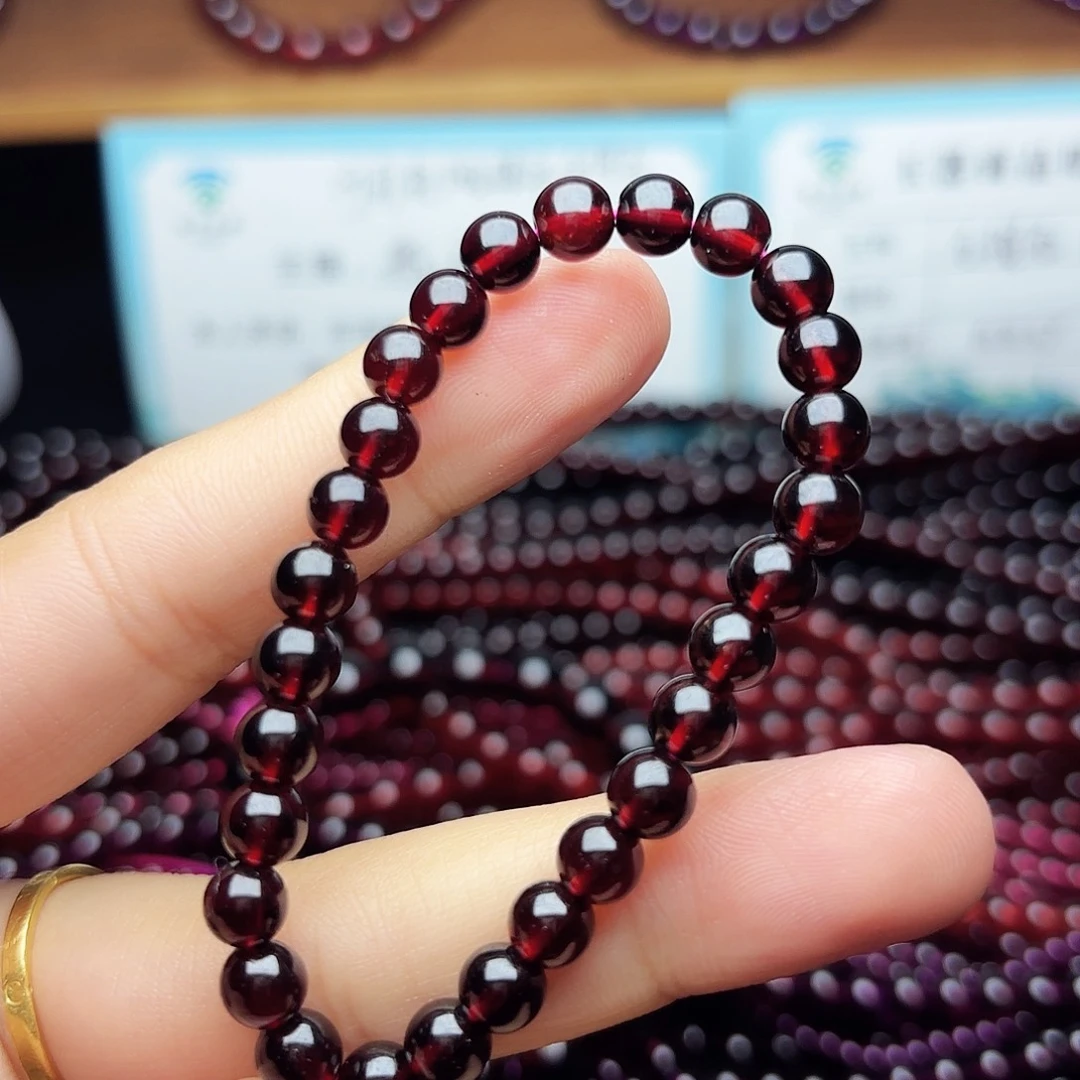 永***派手链未镶嵌石榴石卡5.8酒红28颗