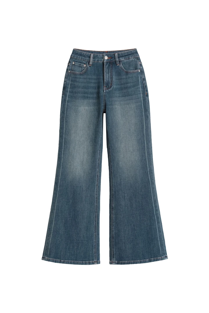 【小鱼故事】秋新品四面弹高腰修身显瘦不贴腿喇叭裤9933