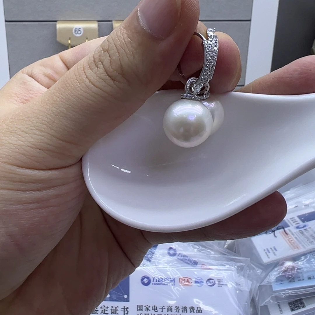 吊坠(不含链)银S925镶嵌淡水珍珠