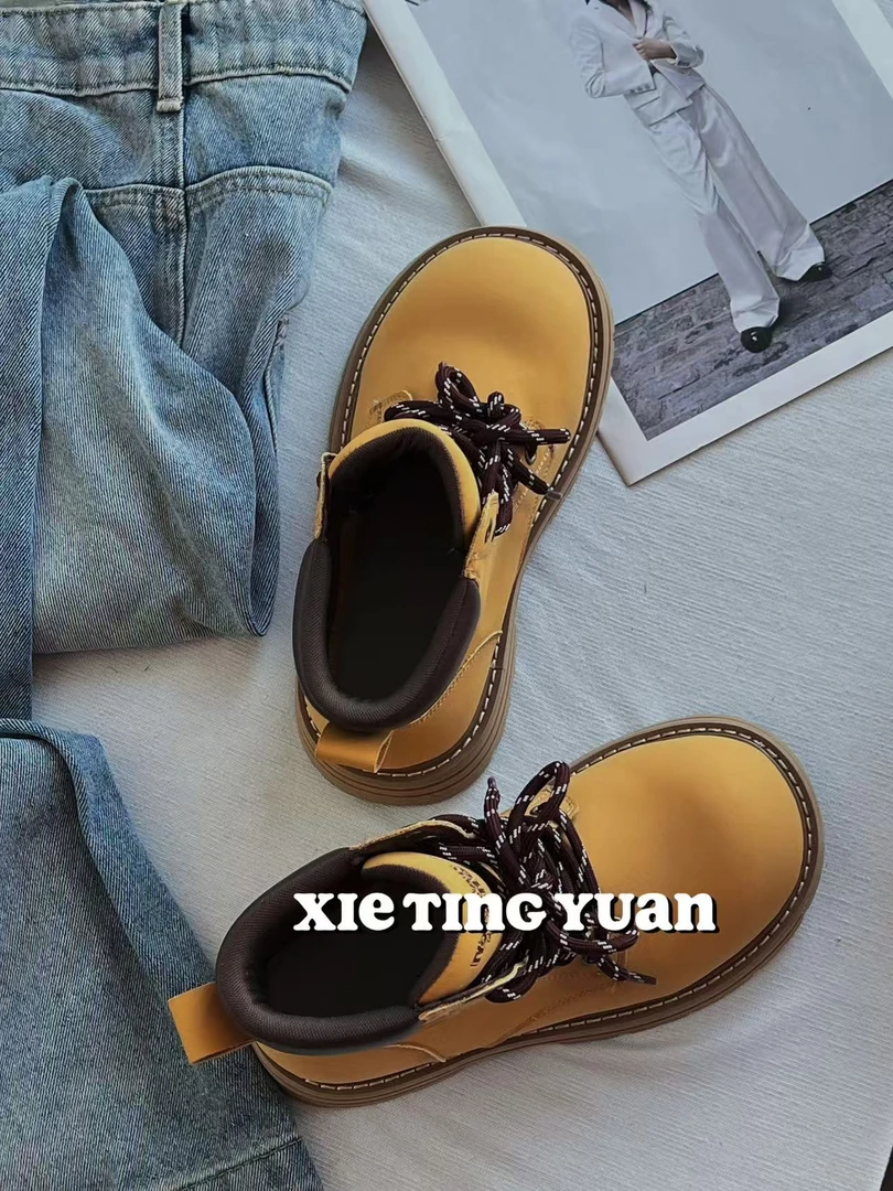 微瑕卡皮巴拉大头马丁大黄靴0081