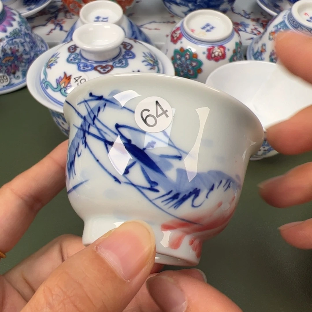 陶瓷景德镇纯手工纯手绘茶具木木64