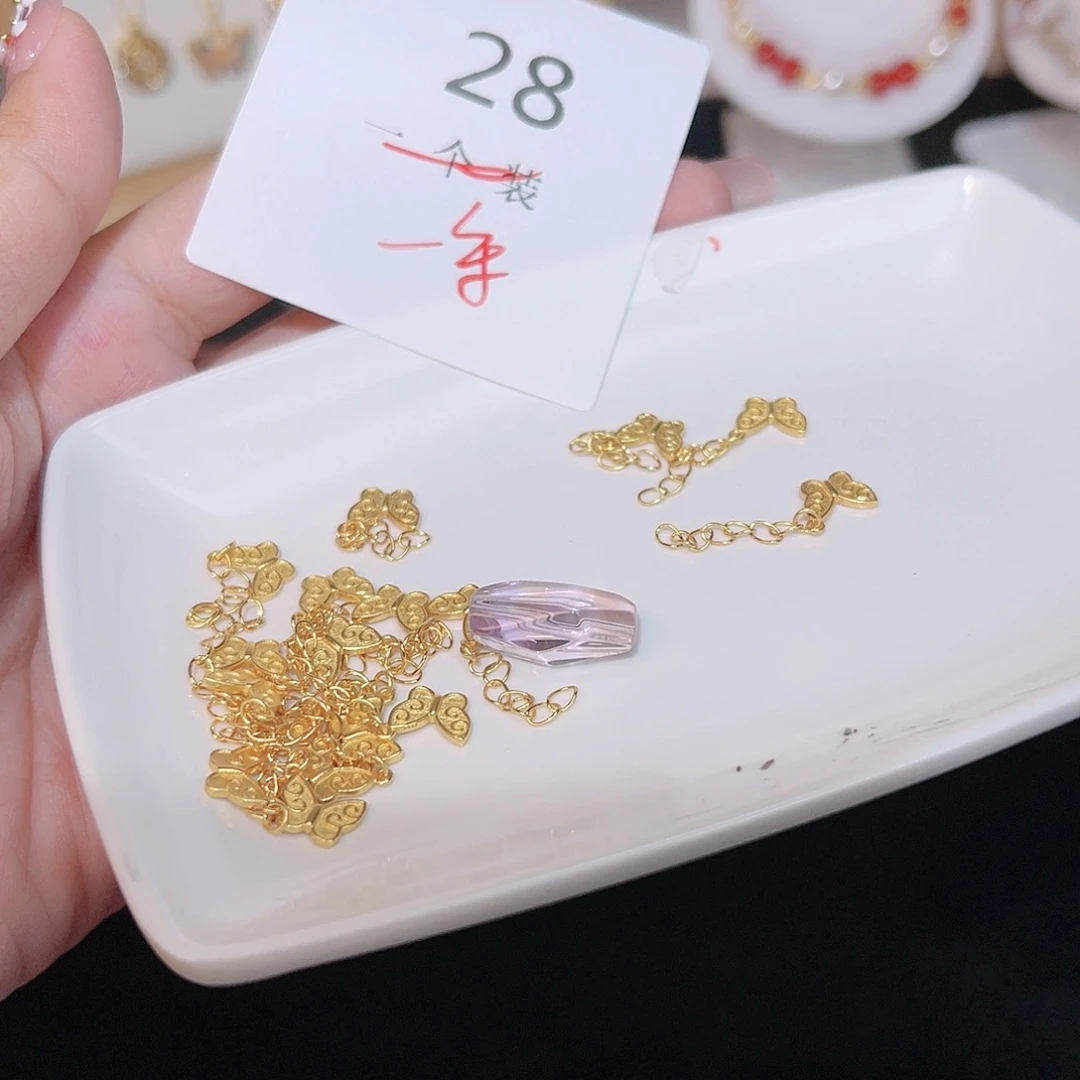 紫晶珠宝半成品银S925镀金镶嵌28