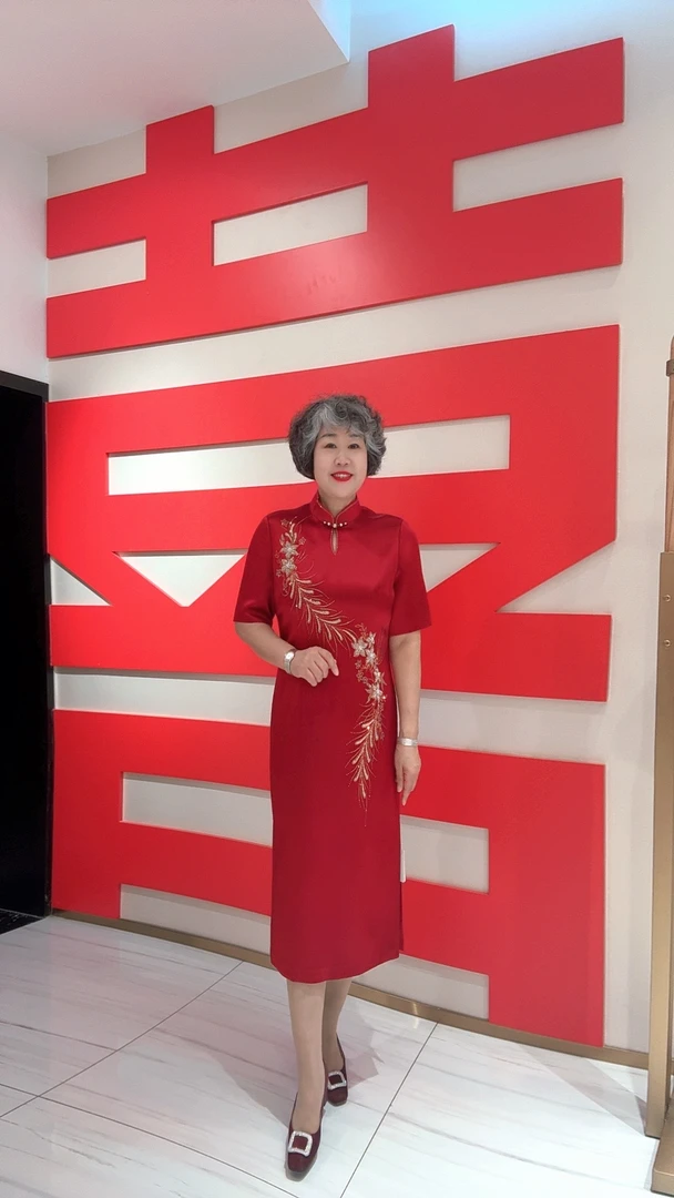 J73303款衣长113喜婆婆婚宴装新款旗袍敬酒服