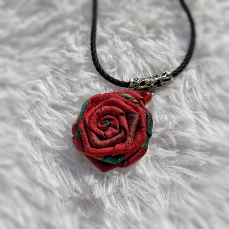【玫瑰花-毛衣链】手工玫瑰花高定新中式可调节长短