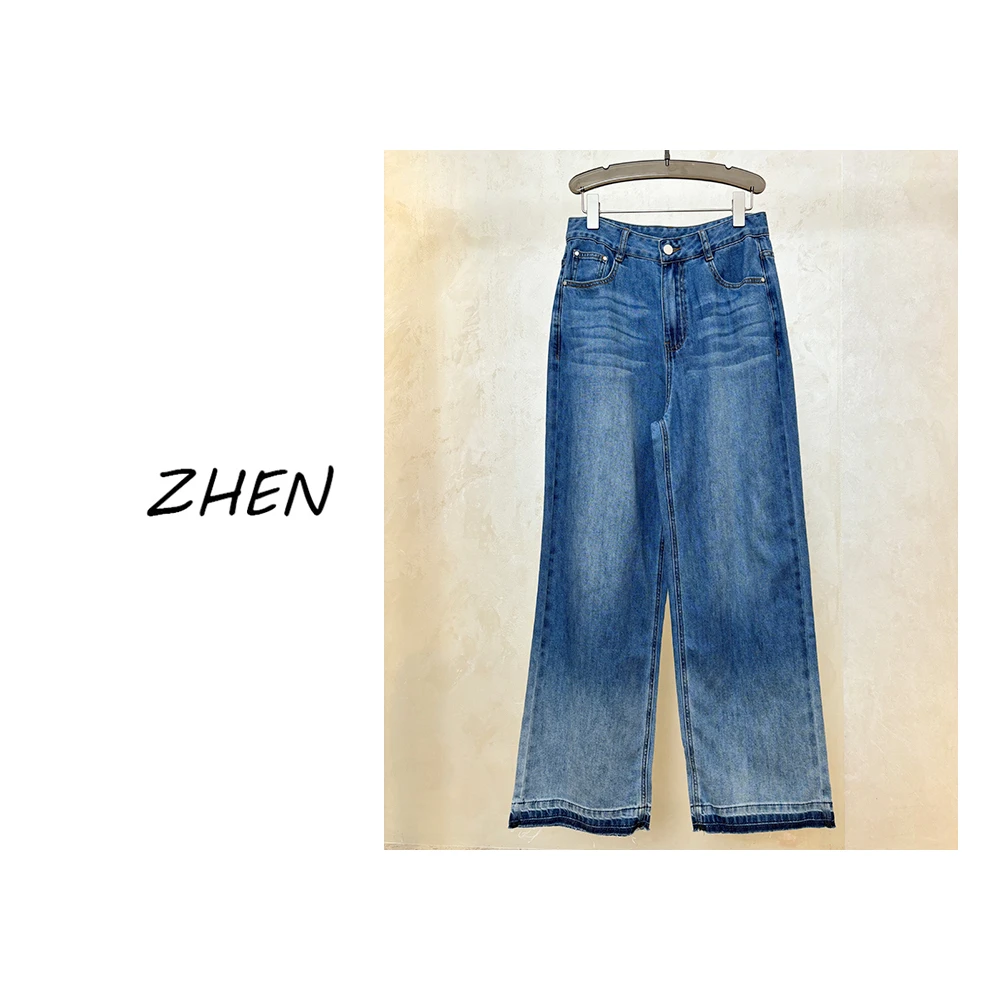 【ZHEN】 7712 2025新款气质休闲时尚显瘦百搭风牛仔裤女