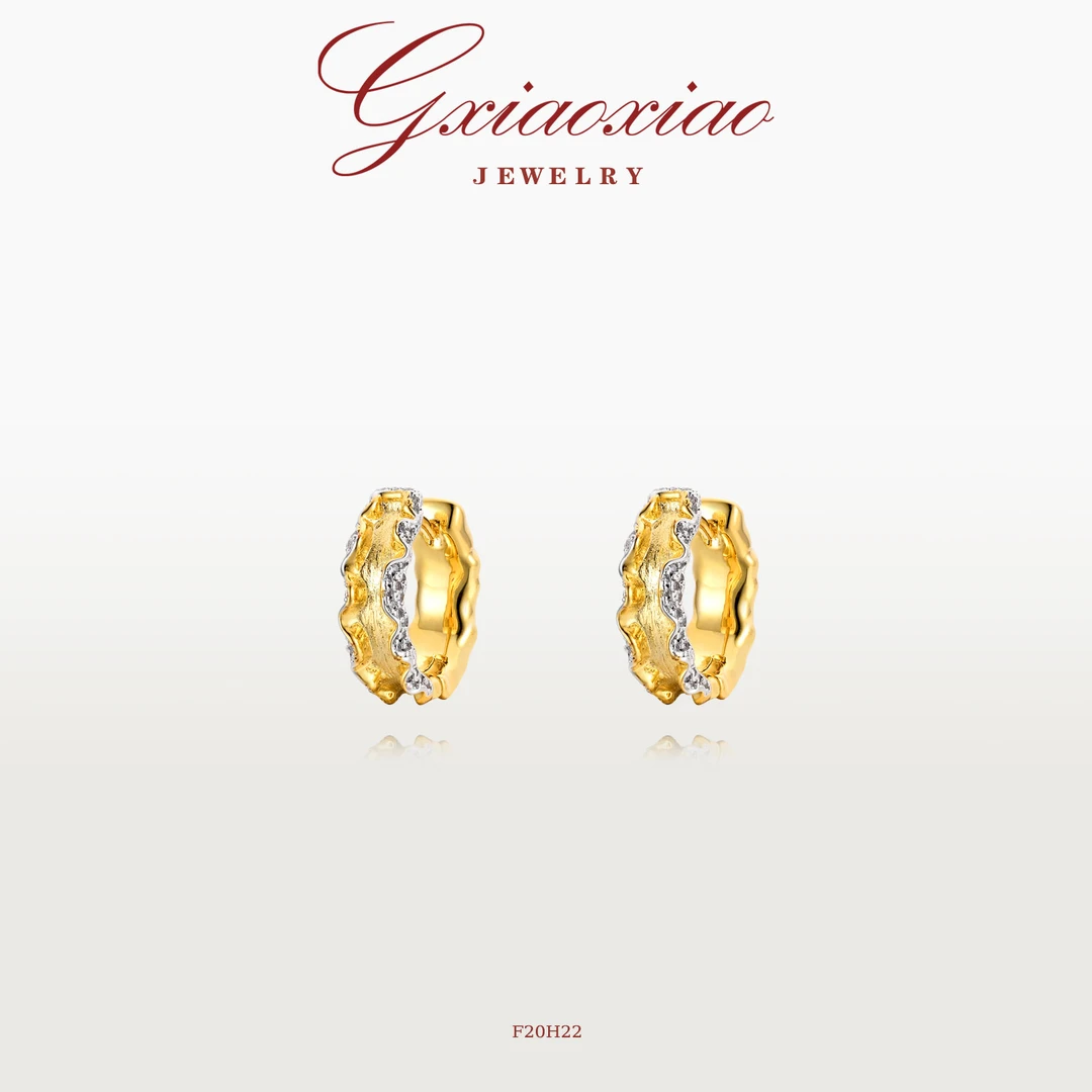 G XIAOXIAO 轻奢气质小众高级双色百搭耳环 F20H22