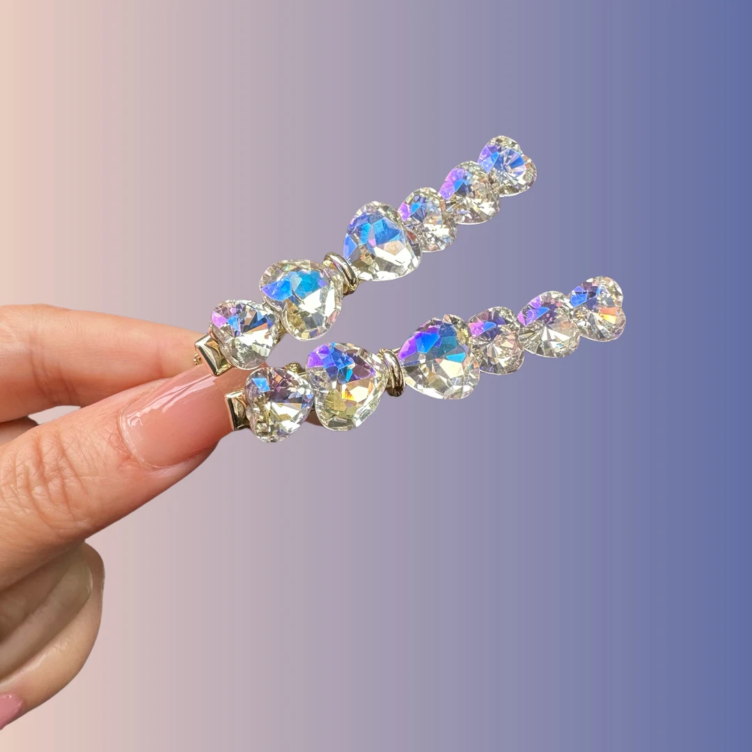 女韩版韩式商务/OL原创设计发夹鸭嘴夹气质钻发夹顶夹蓝色轻奢