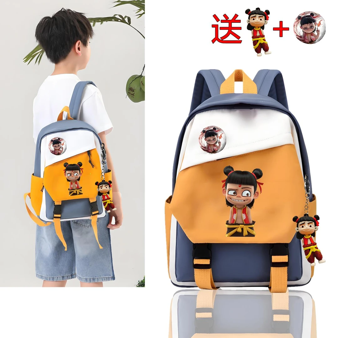 范哲萨哪吒儿童书包男孩时尚潮酷轻便背包小学生户外出游旅行研学