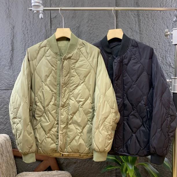 休闲冬季保暖立领棒球领葫芦格百搭外套绗缝免烫外穿