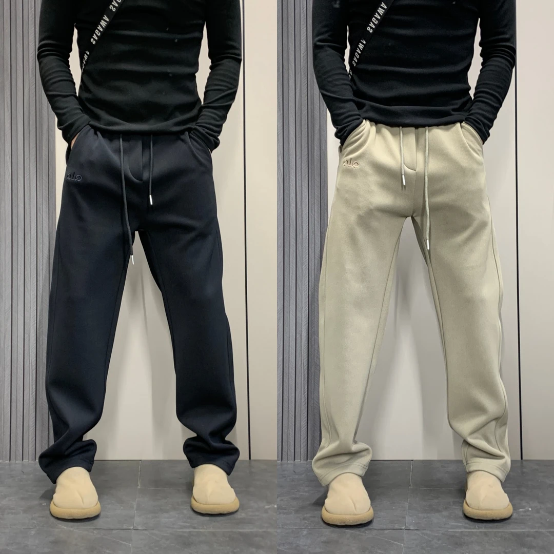 潮流秋冬灯芯绒男裤子美式复古直筒青少年百搭休闲裤运动裤条绒款
