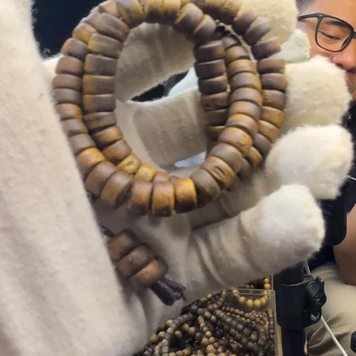 盟***主沉香手串沉香奇楠厚切片双圈