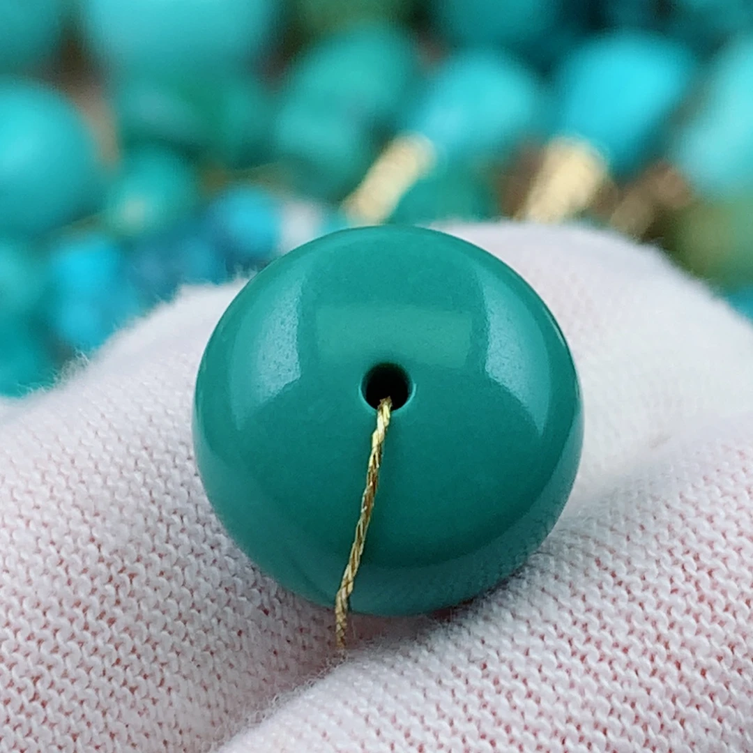 未镶嵌绿松石珠宝奇石14.5mm