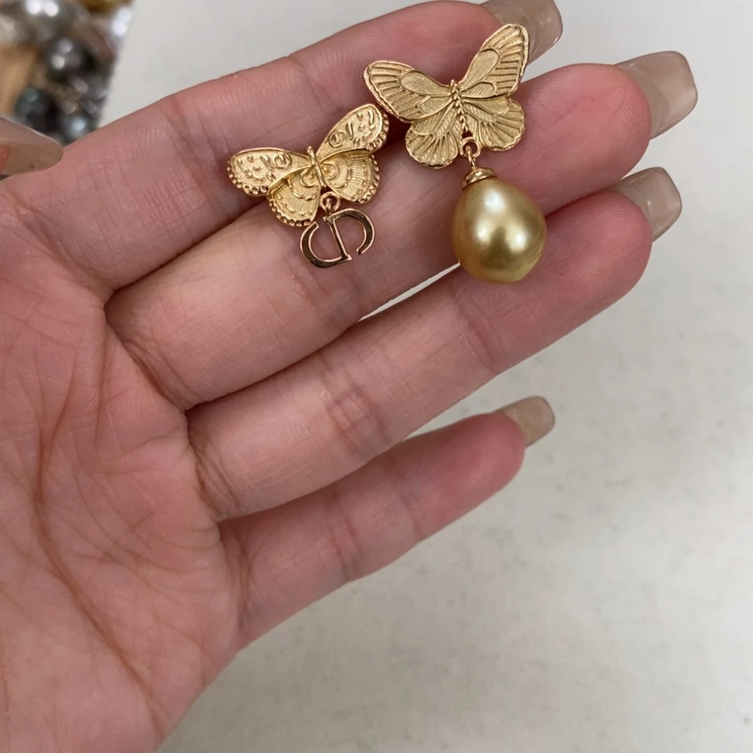 银S925镶嵌海水珍珠耳饰