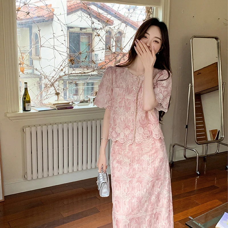 【YOYO】微胖大码女装夏季气质小香风胖妹妹显瘦减龄套装