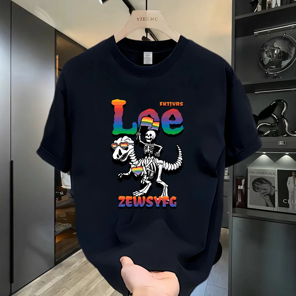 美式痞帅重磅纯棉短袖T恤青年男女款夏季ins潮牌男士圆领百搭上衣