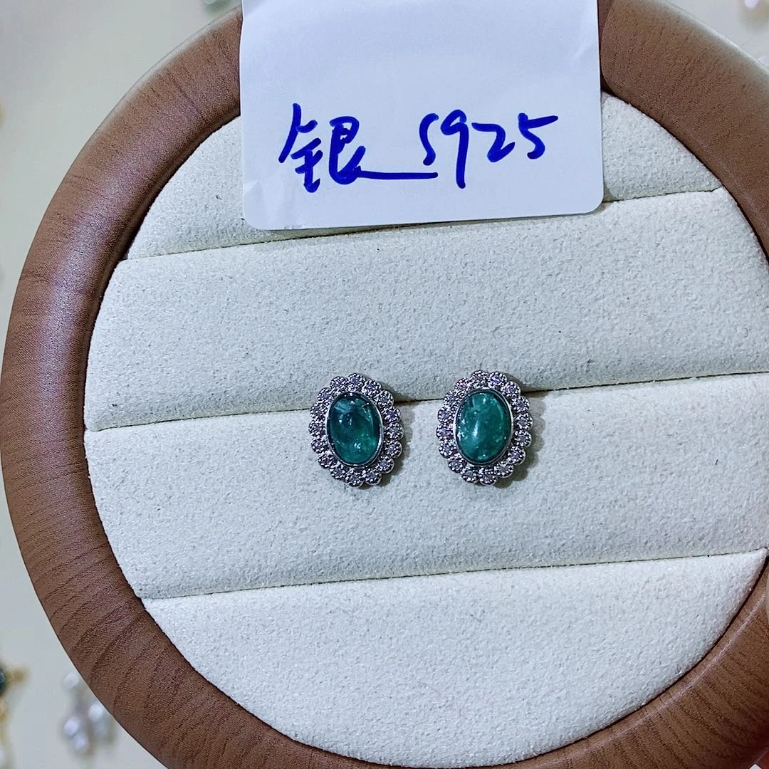 耳饰银S925镶嵌淡水珍珠